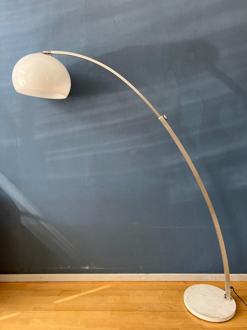 Vintage Mid Century GEPO Space Age Mushroom Arc Floor Lamp, 1970's In Excellent Condition In ROTTERDAM, ZH