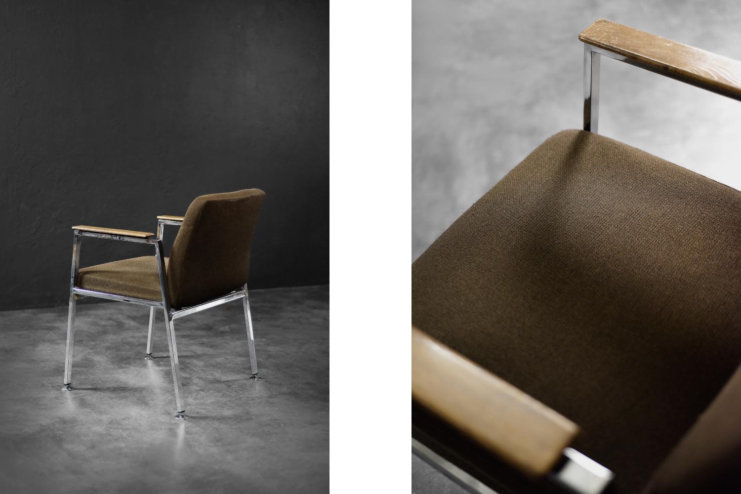 Brauner Konferenzstuhl aus der Mitte des Jahrhunderts von Drabert, 1970er Jahre im Angebot 3