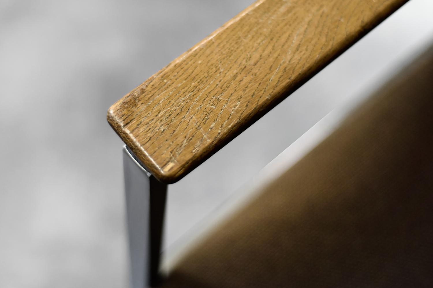 Brauner Konferenzstuhl aus der Mitte des Jahrhunderts von Drabert, 1970er Jahre im Angebot 5