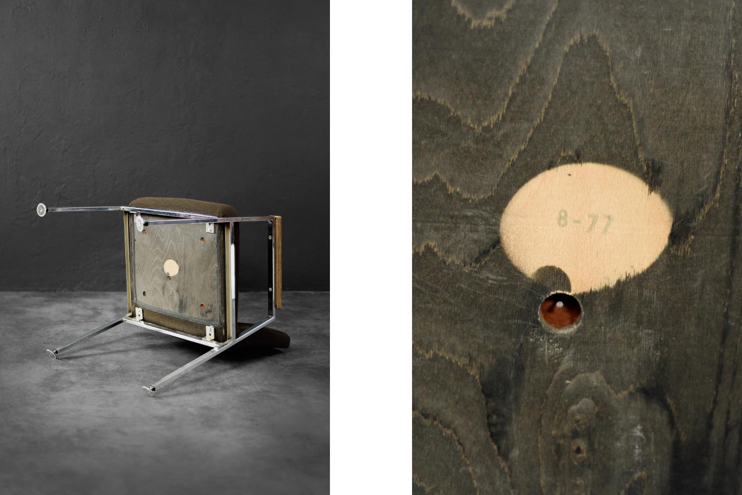 Brauner Konferenzstuhl aus der Mitte des Jahrhunderts von Drabert, 1970er Jahre im Angebot 6