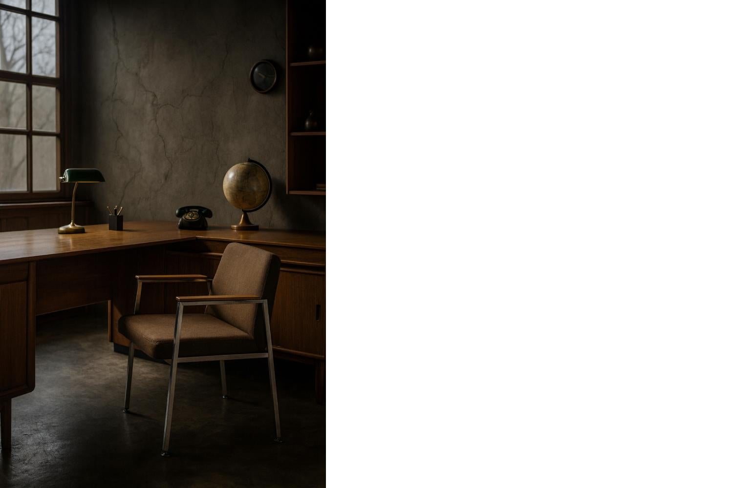 Brauner Konferenzstuhl aus der Mitte des Jahrhunderts von Drabert, 1970er Jahre im Angebot 7