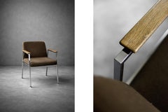 Sedia da conferenza marrone moderna tedesca della metà del secolo scorso di Drabert, anni '70