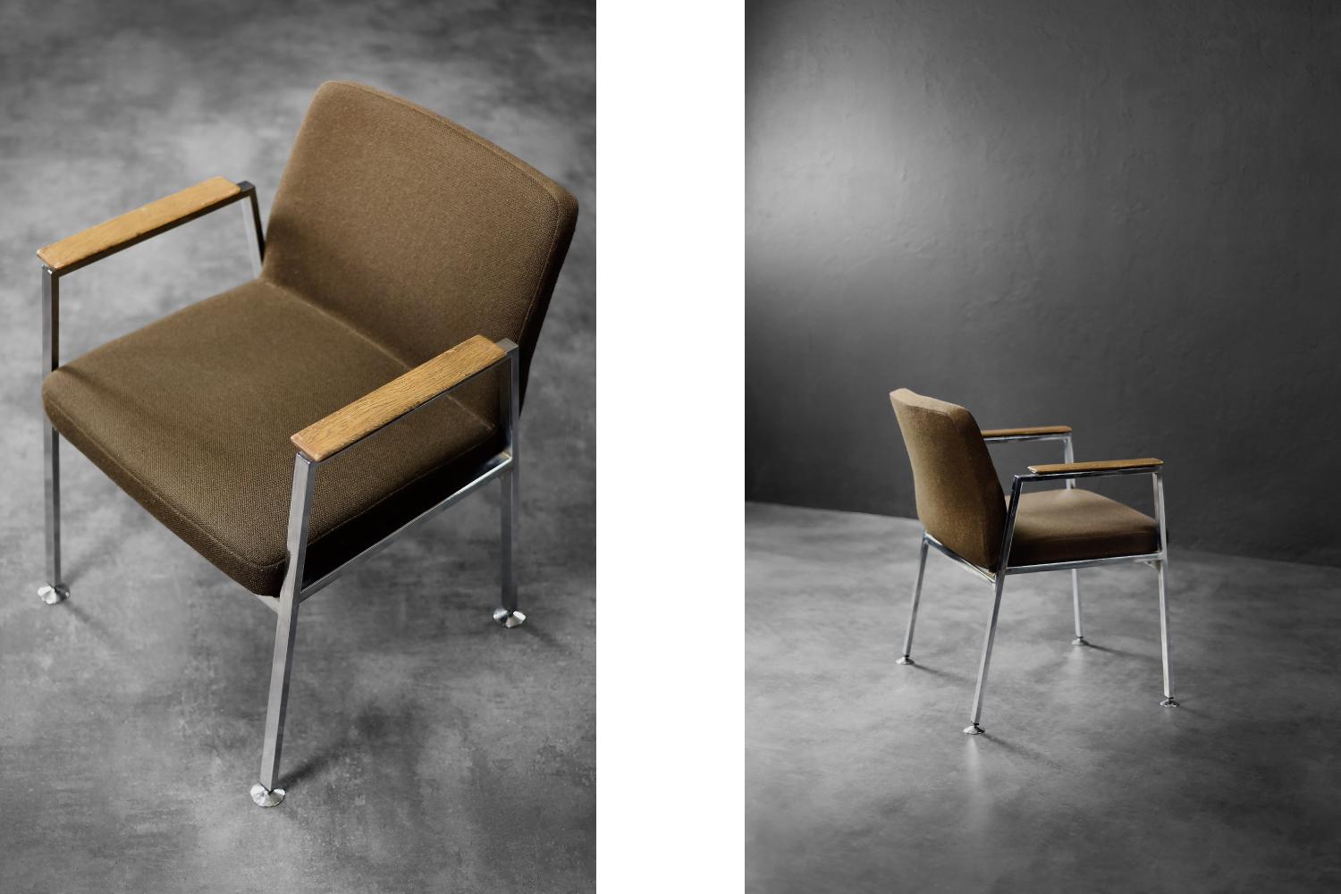 Brauner Konferenzstuhl aus der Mitte des Jahrhunderts von Drabert, 1970er Jahre (Deutsch) im Angebot