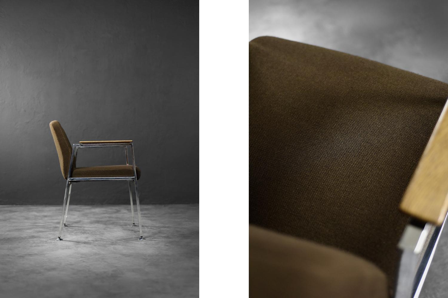 Brauner Konferenzstuhl aus der Mitte des Jahrhunderts von Drabert, 1970er Jahre im Angebot 1