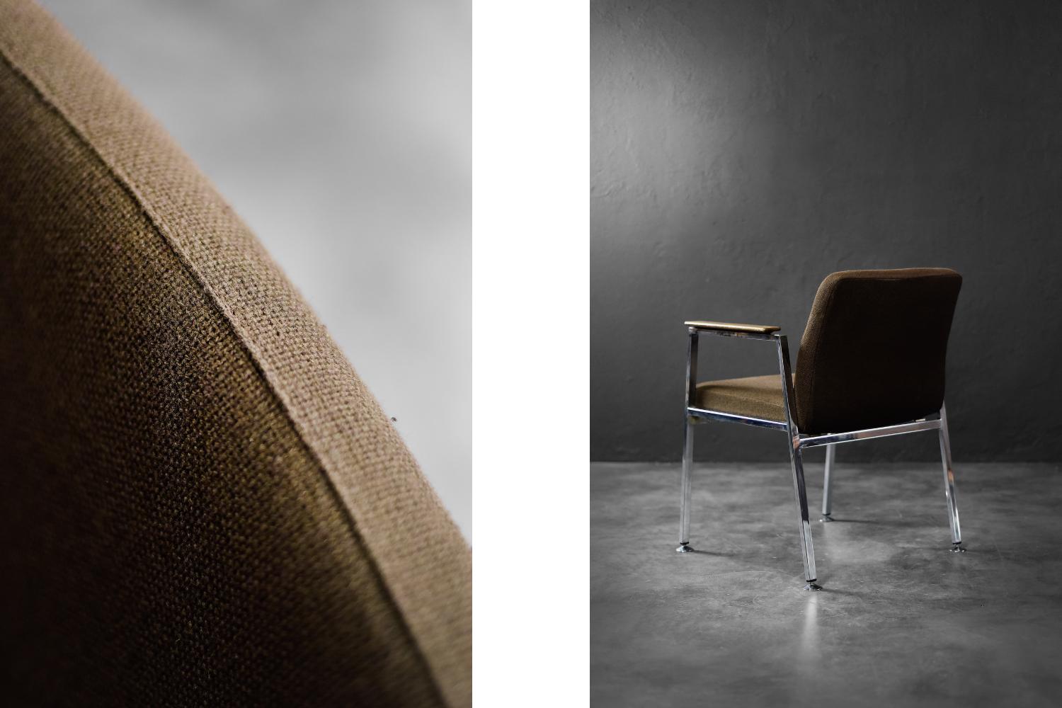 Brauner Konferenzstuhl aus der Mitte des Jahrhunderts von Drabert, 1970er Jahre im Angebot 2