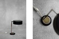 Vintage Mid-Century German Modern Minimalist Black Metal Desk Lamp, 1960s