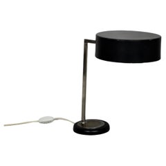 Lampe de bureau en métal noir vintage du milieu du siècle moderne allemand minimaliste, années 1960