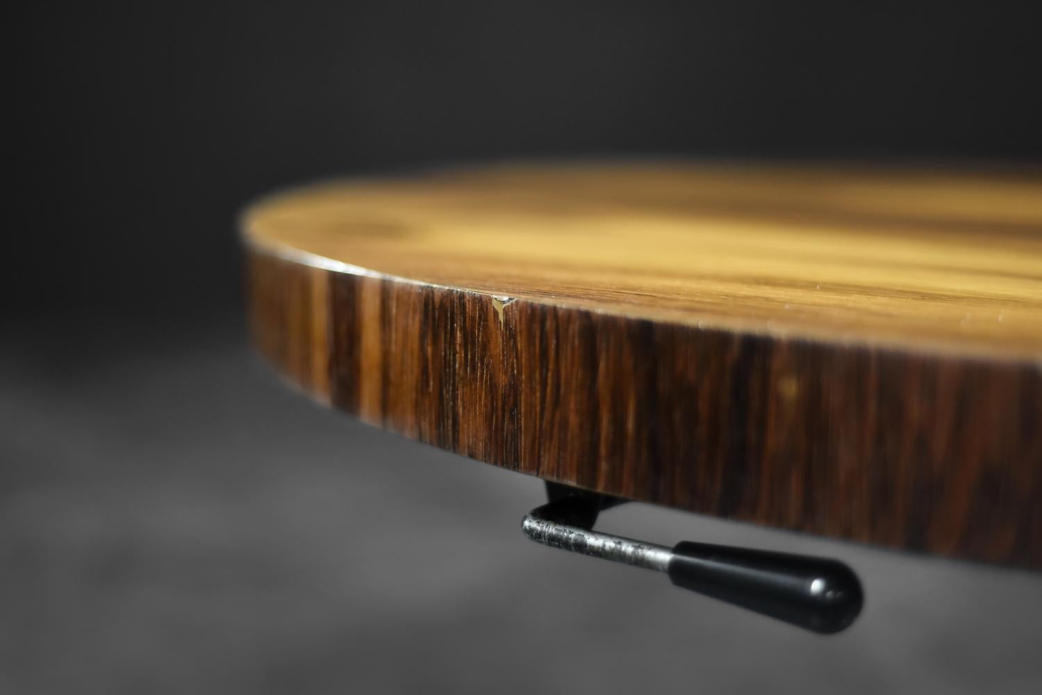 Vintage Mid-Century German Modern Round Rosewood Coffee Table from Ilse Möbel For Sale 4