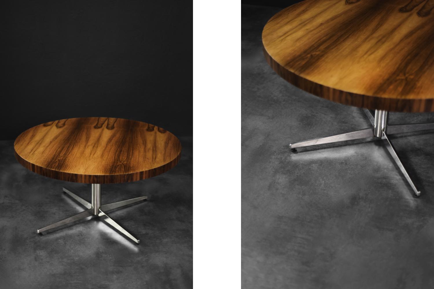 Mid-Century Modern Vintage Mid-Century German Modern Round Rosewood Coffee Table from Ilse Möbel For Sale