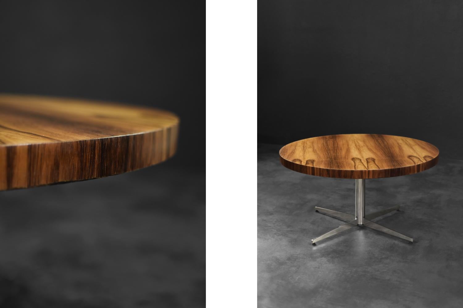 Late 20th Century Vintage Mid-Century German Modern Round Rosewood Coffee Table from Ilse Möbel For Sale