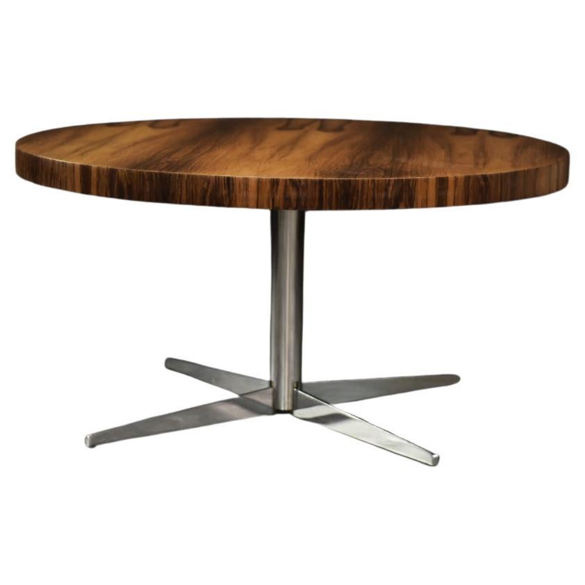Vintage Mid-Century German Modern Round Rosewood Coffee Table von Ilse Möbel