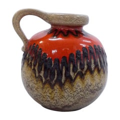 Vintage Mid Century German Pottery Fat Lava Vase by Scheurich Keramik, 1960s