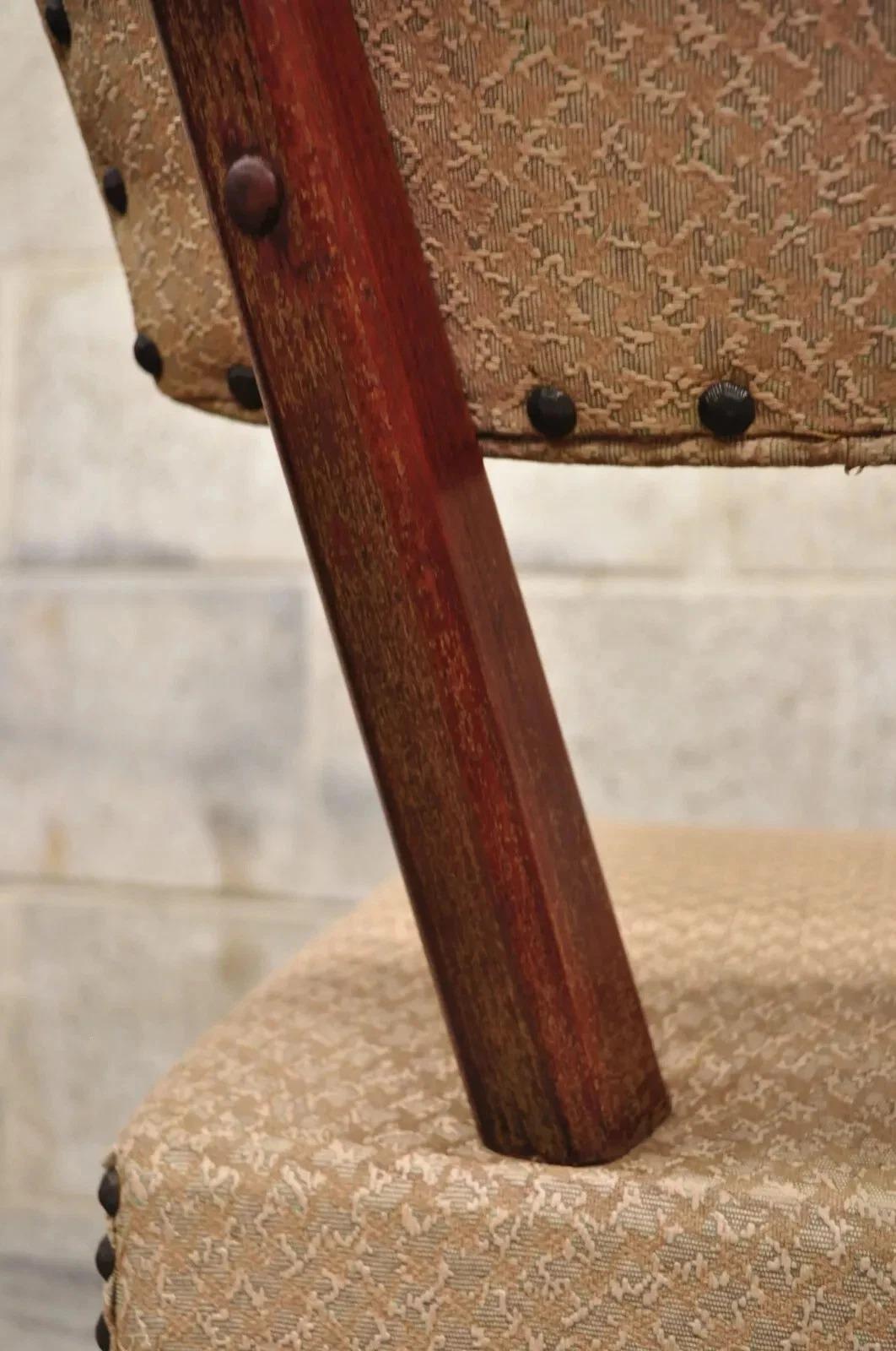 Vintage Mid Century Gilbert Rohde Jens Risom Style Mahogany Dining Chair (C) For Sale 2
