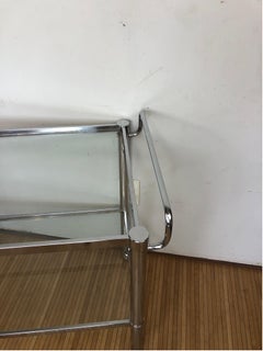 Vintage Mid-Century Glass and Chrome Bar Cart