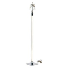 Vintage Mid Century Glass & Chrome Floor Lamp by Hansen, 1970s