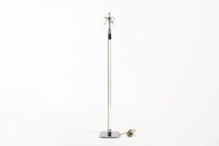 Vintage Mid Century Glass Column & Chrome Floor Lamp by Hansen, 1970s