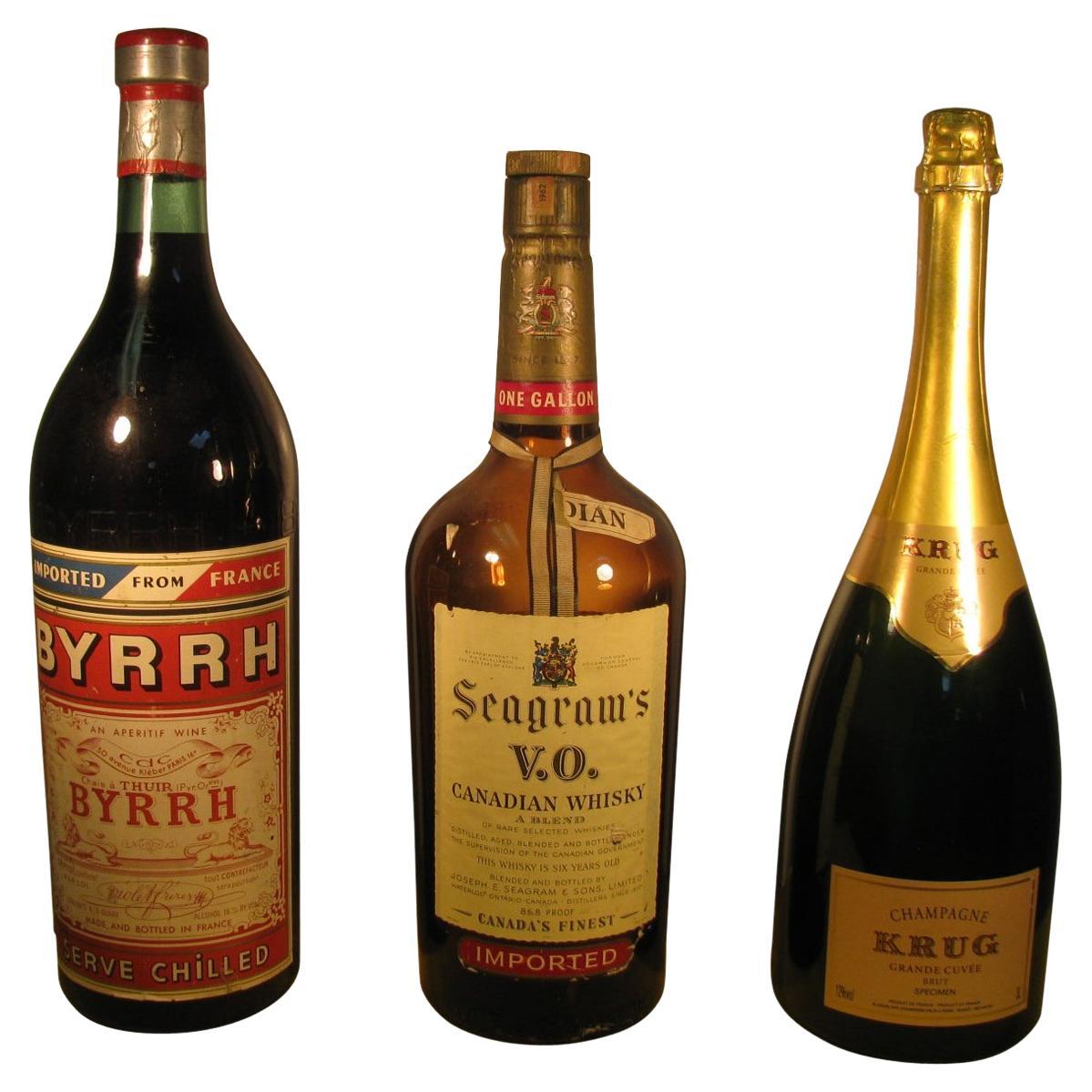 Französische Wein- und Spirituosenflasche aus Glas aus der Mitte des Jahrhunderts im Zustand „Gut“ im Angebot in Port Jervis, NY