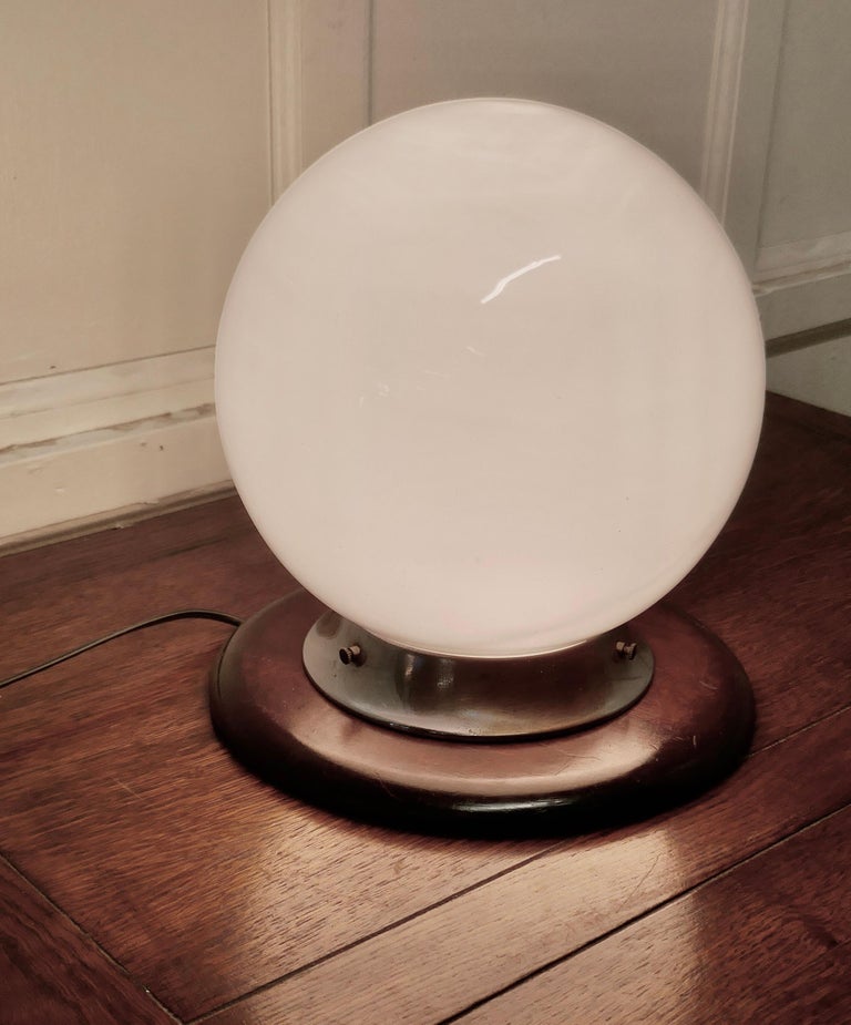 Vintage Mid Century Glass Globe Table Lamp For Sale at 1stDibs | vintage  glass globe table lamps