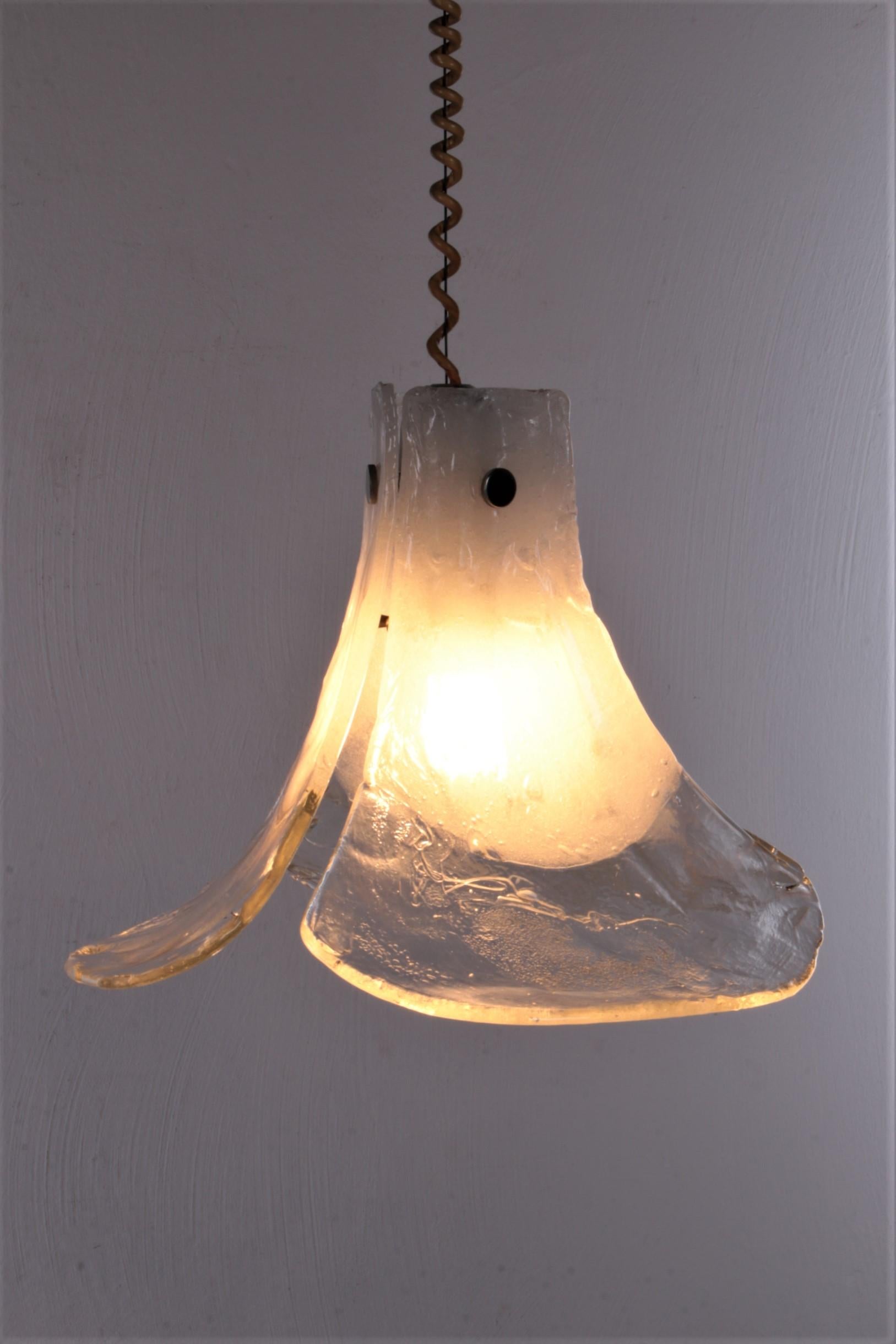 Mid-Century Modern Vintage Mid-Century Glass Hanging Lamp by J. T. Kalmar, 1960 For Sale