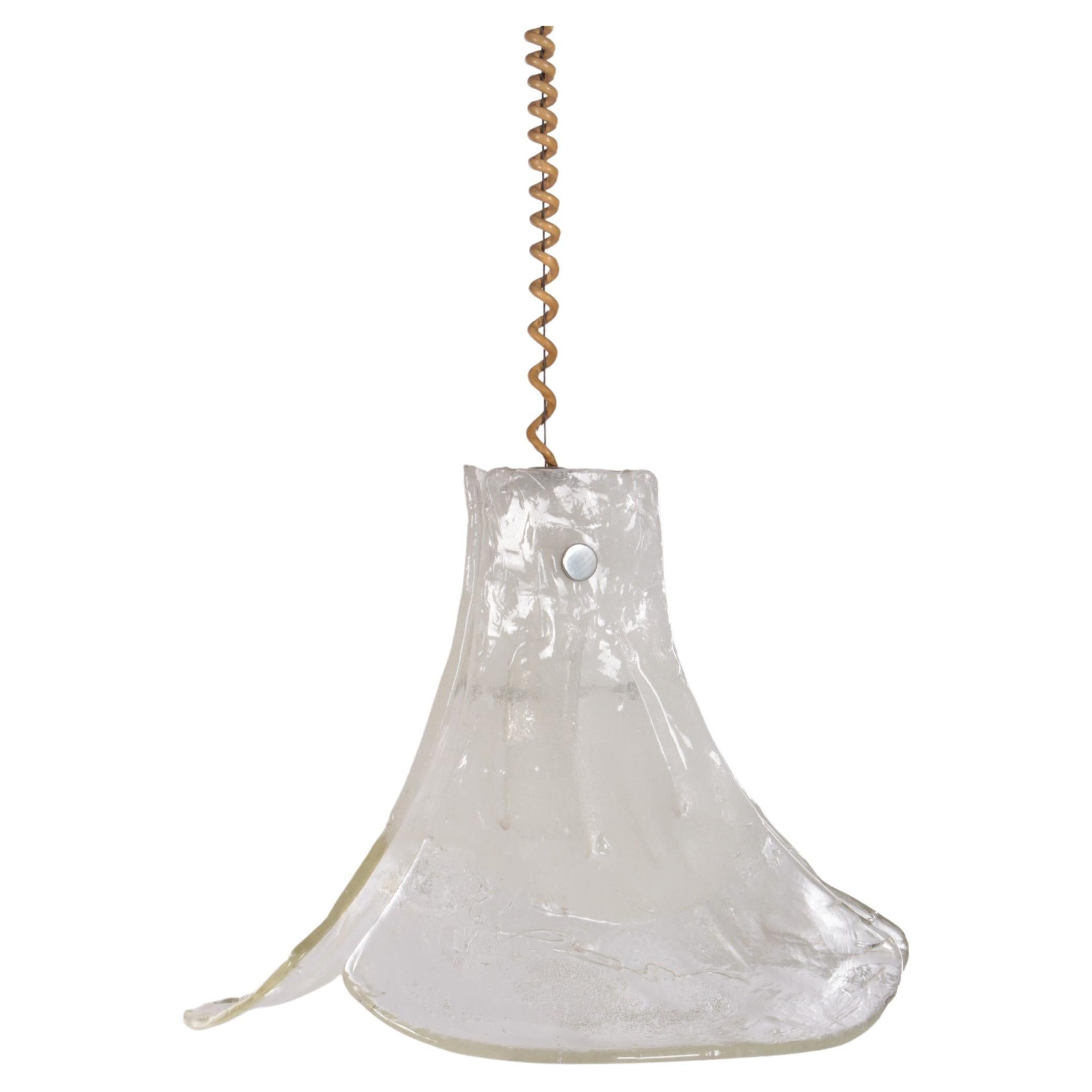 Vintage Mid-Century Glass Hanging Lamp by J. T. Kalmar, 1960 For Sale