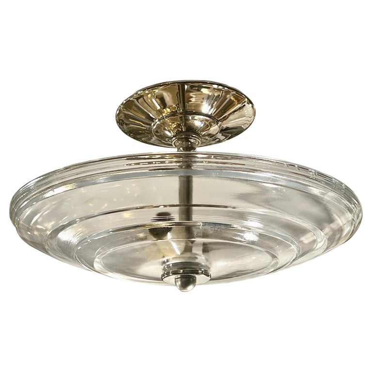 Vintage Mid Century Glass Light Fixture For Sale at 1stDibs