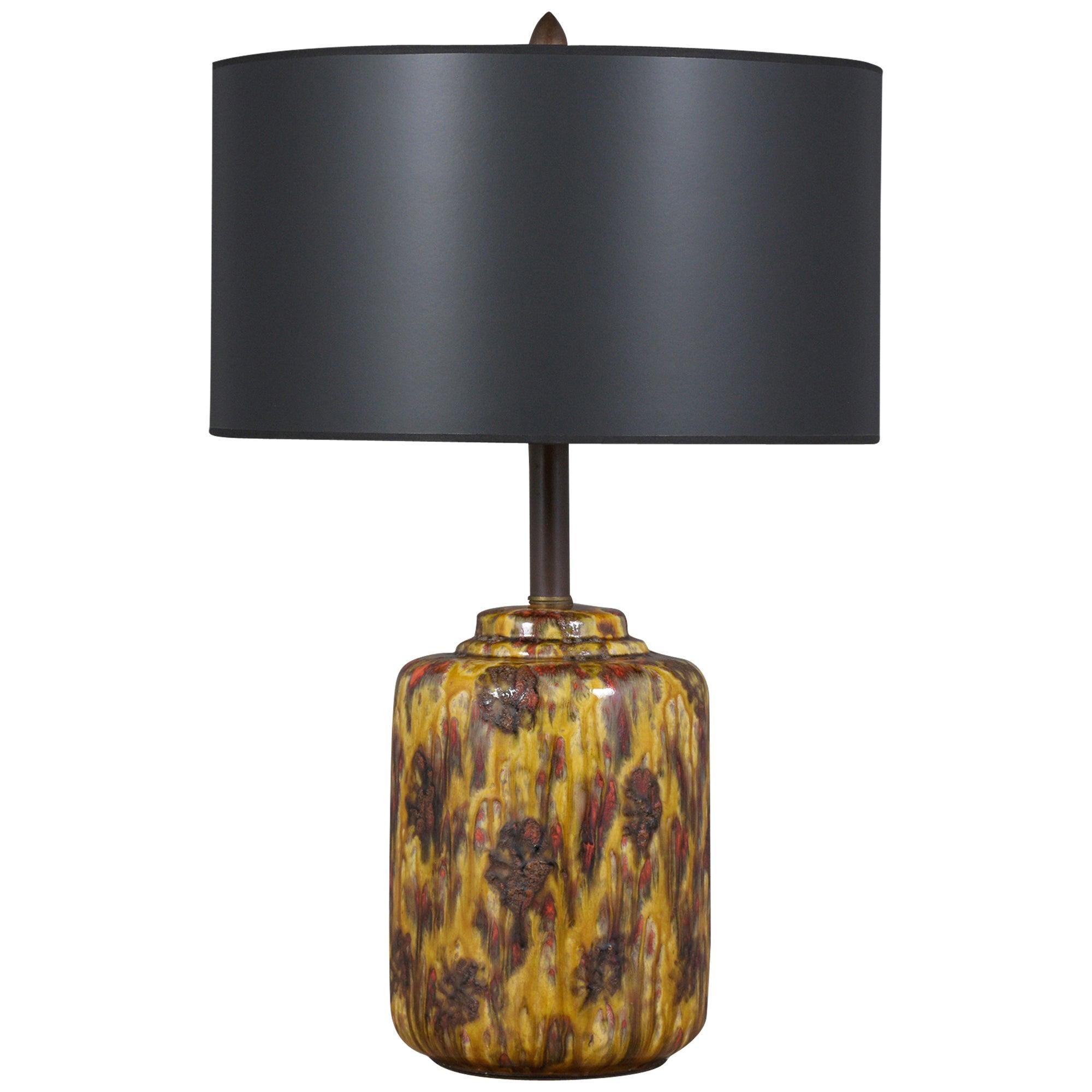 Vintage Mid-Century Modern Glazed Ceramic Table Lamp