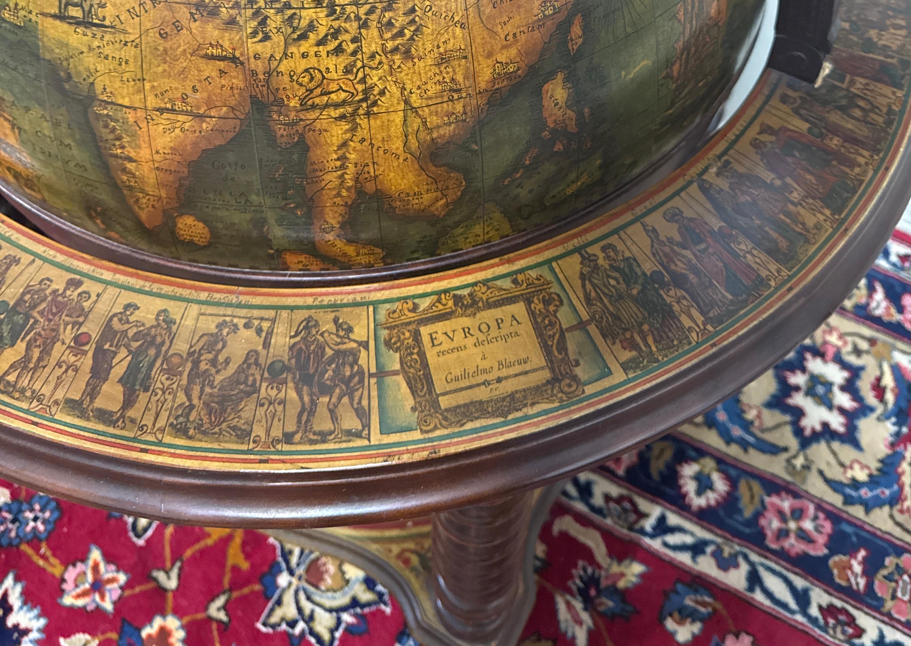 Vintage MID-CENTURY Globe Cocktail Bar Cart Trolley Barley Twist Cigar Lounge 7