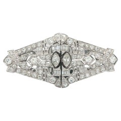 Vintage Mid Century Gold 
Platinum 2.40ctw Diamond Dual Clip Pin Brooch