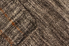 Vintage Mid-Century Gray Kilim Rug Solid Striped Pattern