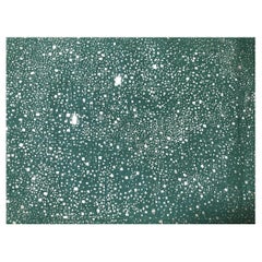 Vintage Mid-Century Green Barkcloth with Gold Speckles