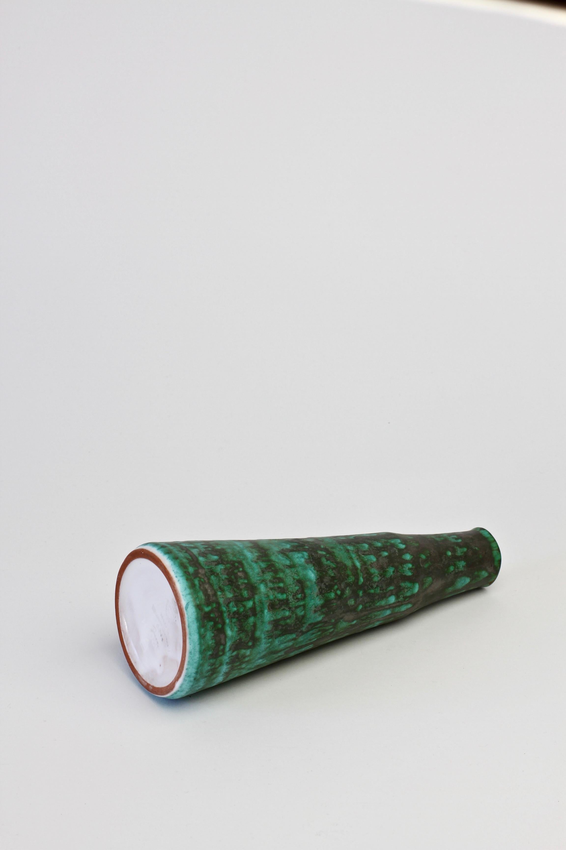 Vase aus der Mitte des Jahrhunderts:: grün und graphitfarben glasiert:: Waechtersbach:: 1950er Jahre (Keramik) im Angebot