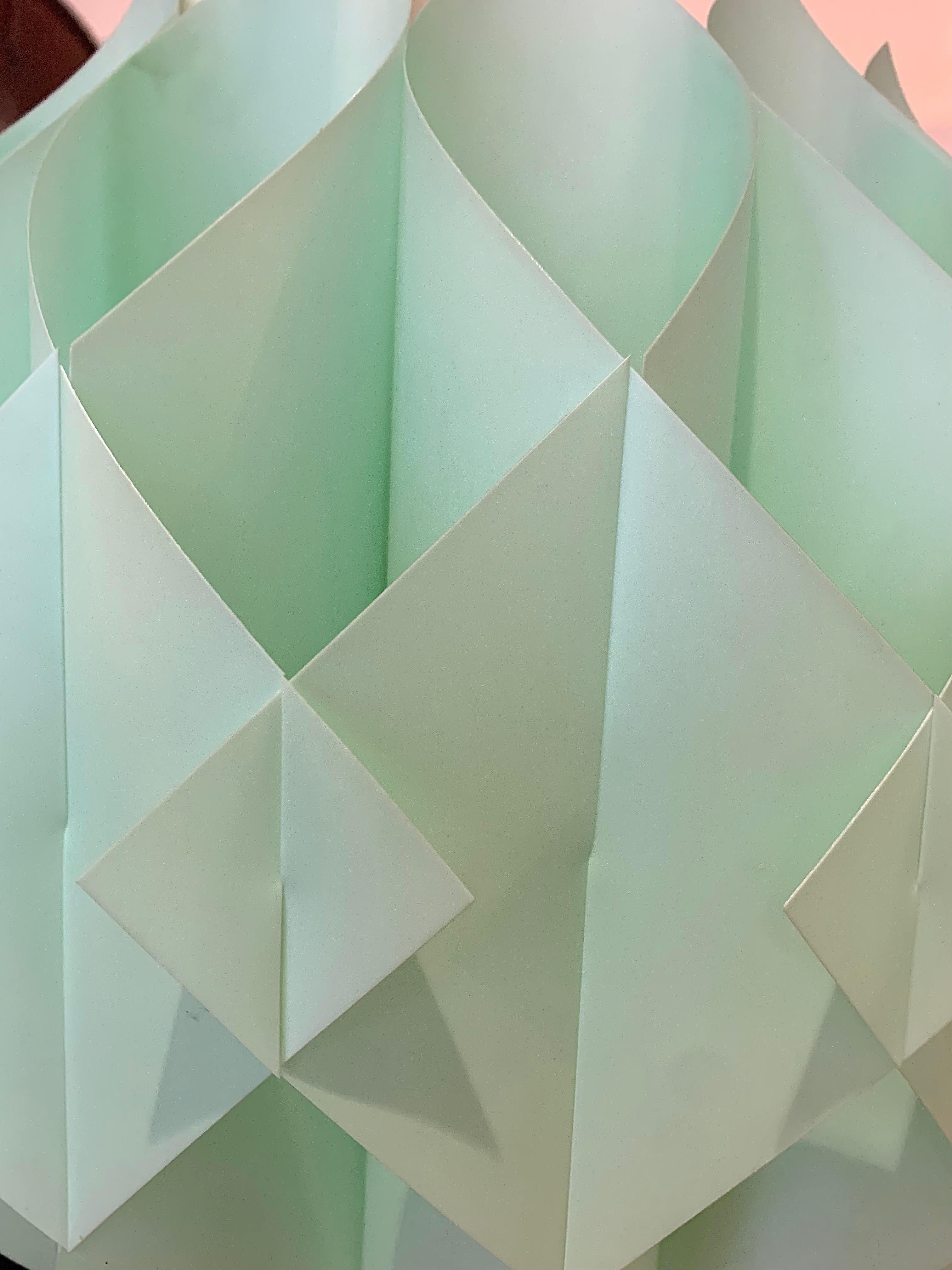 Futurist Vintage Mid-Century Green Pendant Lamp Geometric Design For Sale