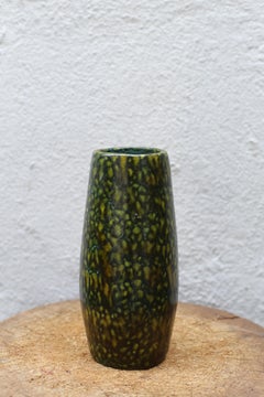 Vintage Mid-Century Green Speckled Vase, Hungary, c. 1950s