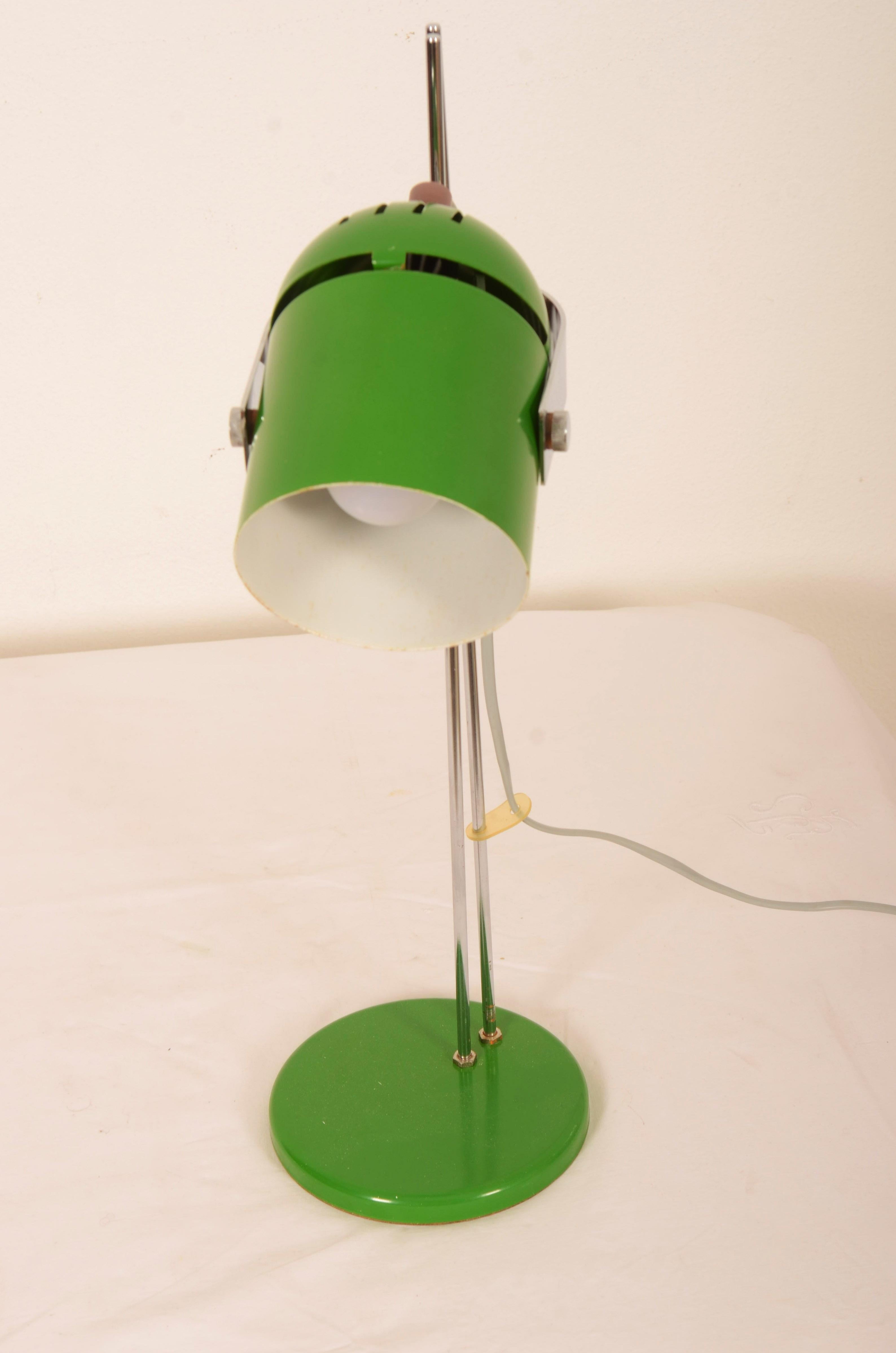 Painted Vintage Mid-Century Green Table Lamp For Sale