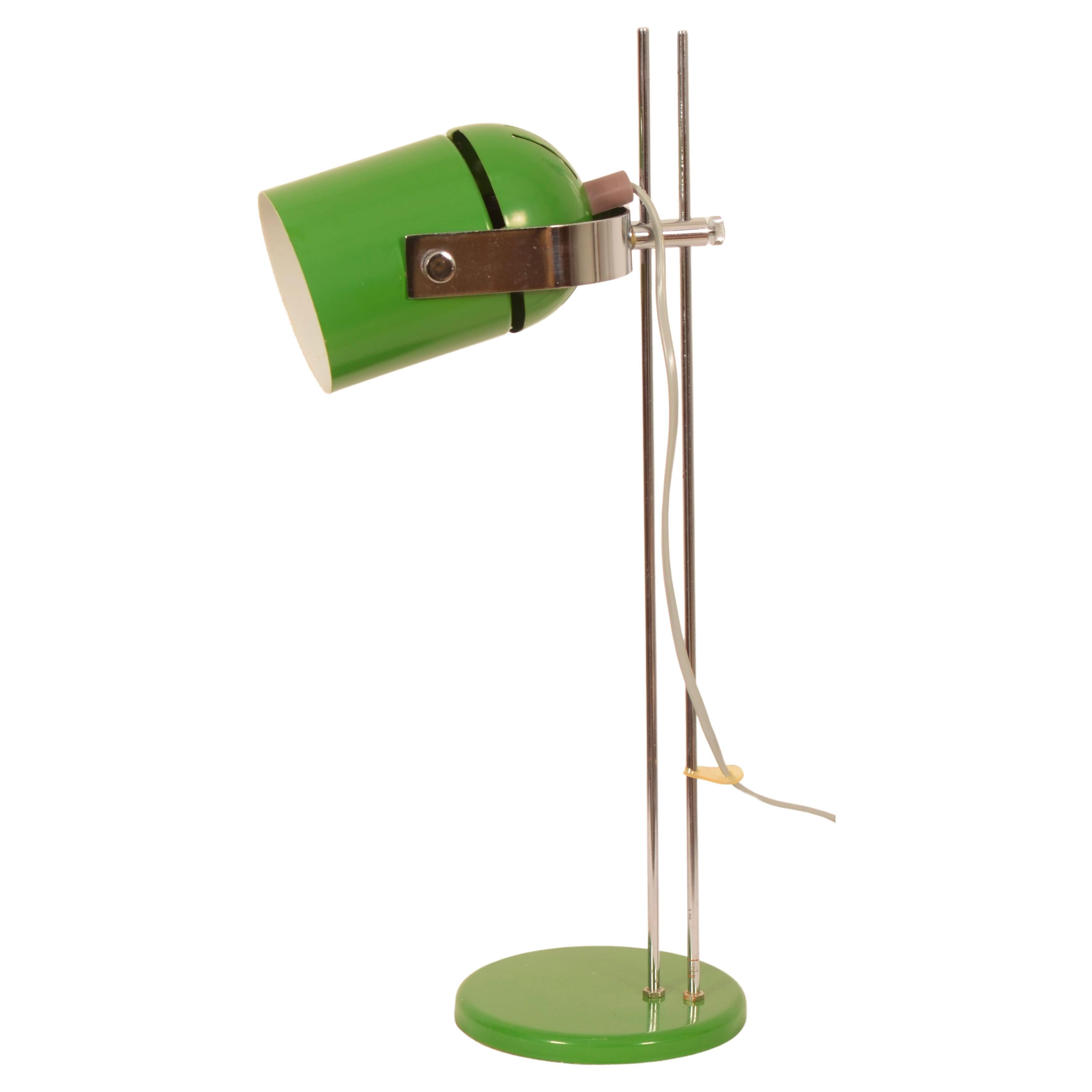 Vintage Mid-Century Green Table Lamp For Sale