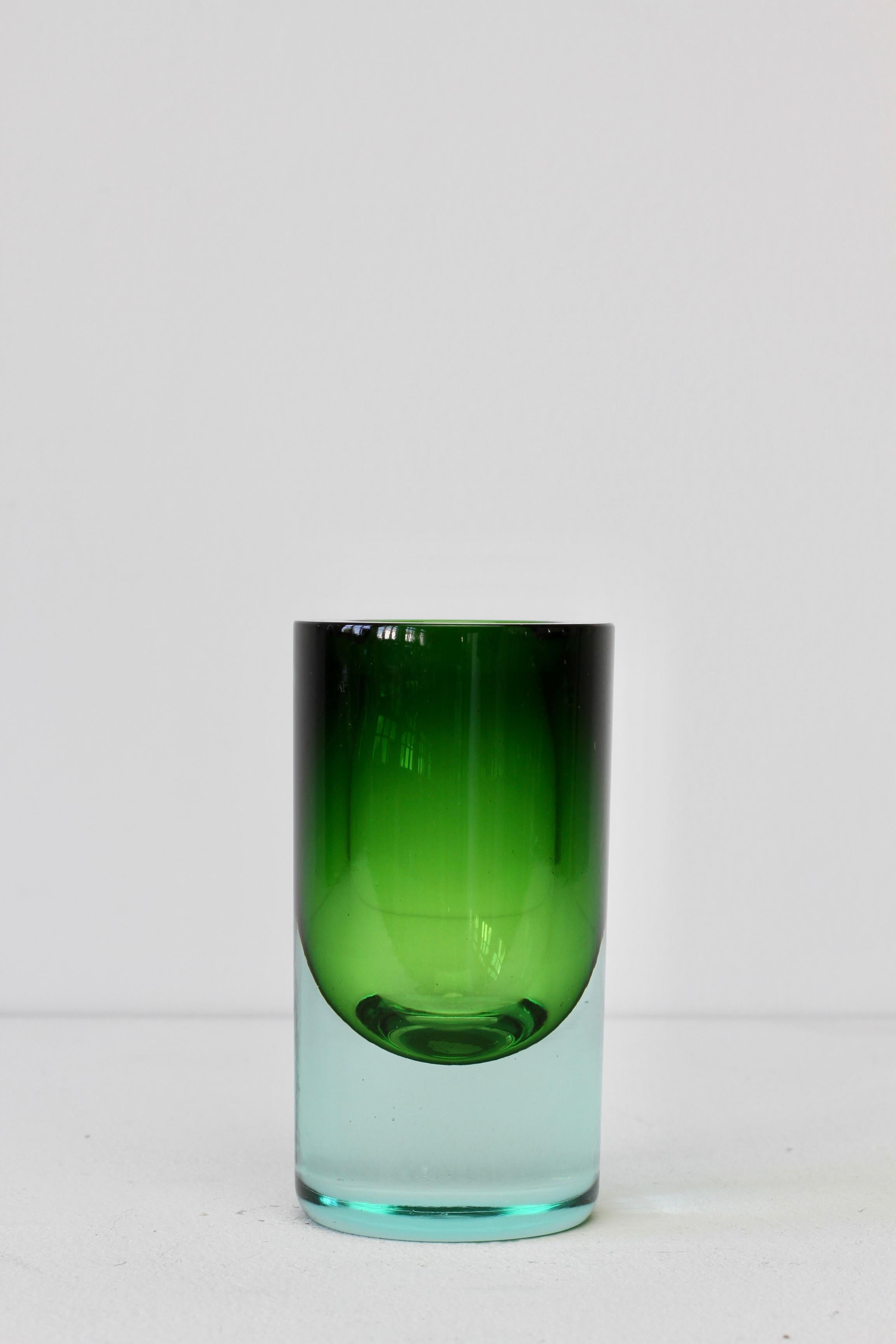 vintage murano green glass vase