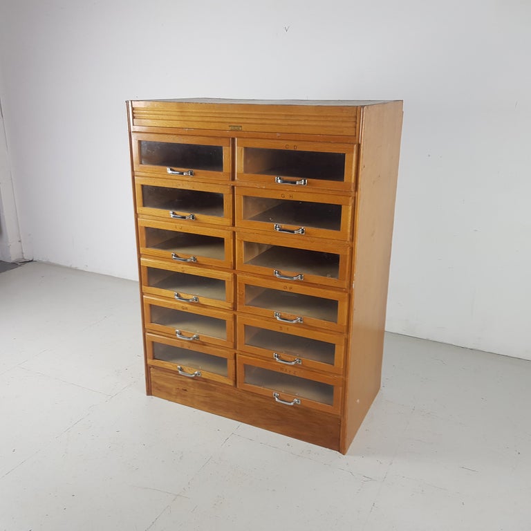English Vintage Midcentury Haberdashery Chest of Drawers For Sale