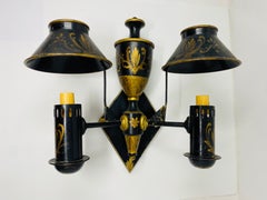 Vintage Mid Century Hand Painted French Tole Sconces (Pair)
