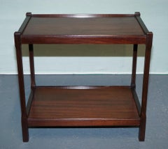 VINTAGE MID CENTURY HARDWOOD TWO TIER SIDE TABLE OCASSiONAL TABLE