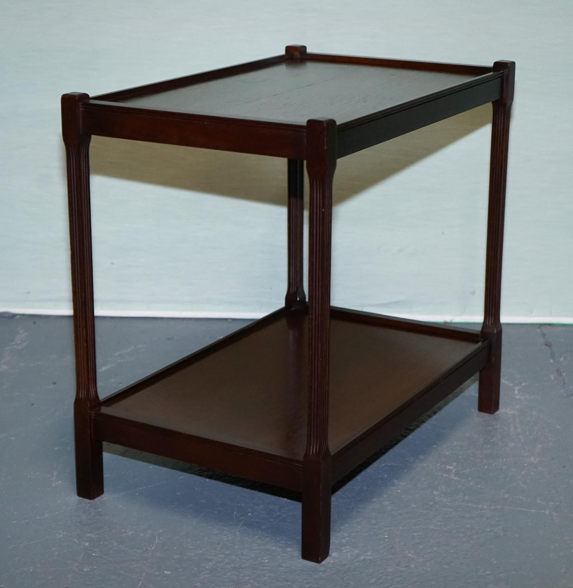 20th Century VINTAGE MID CENTURY HARDWOOD TWO TIER SIDE TABLE OCASSiONAL TABLE For Sale