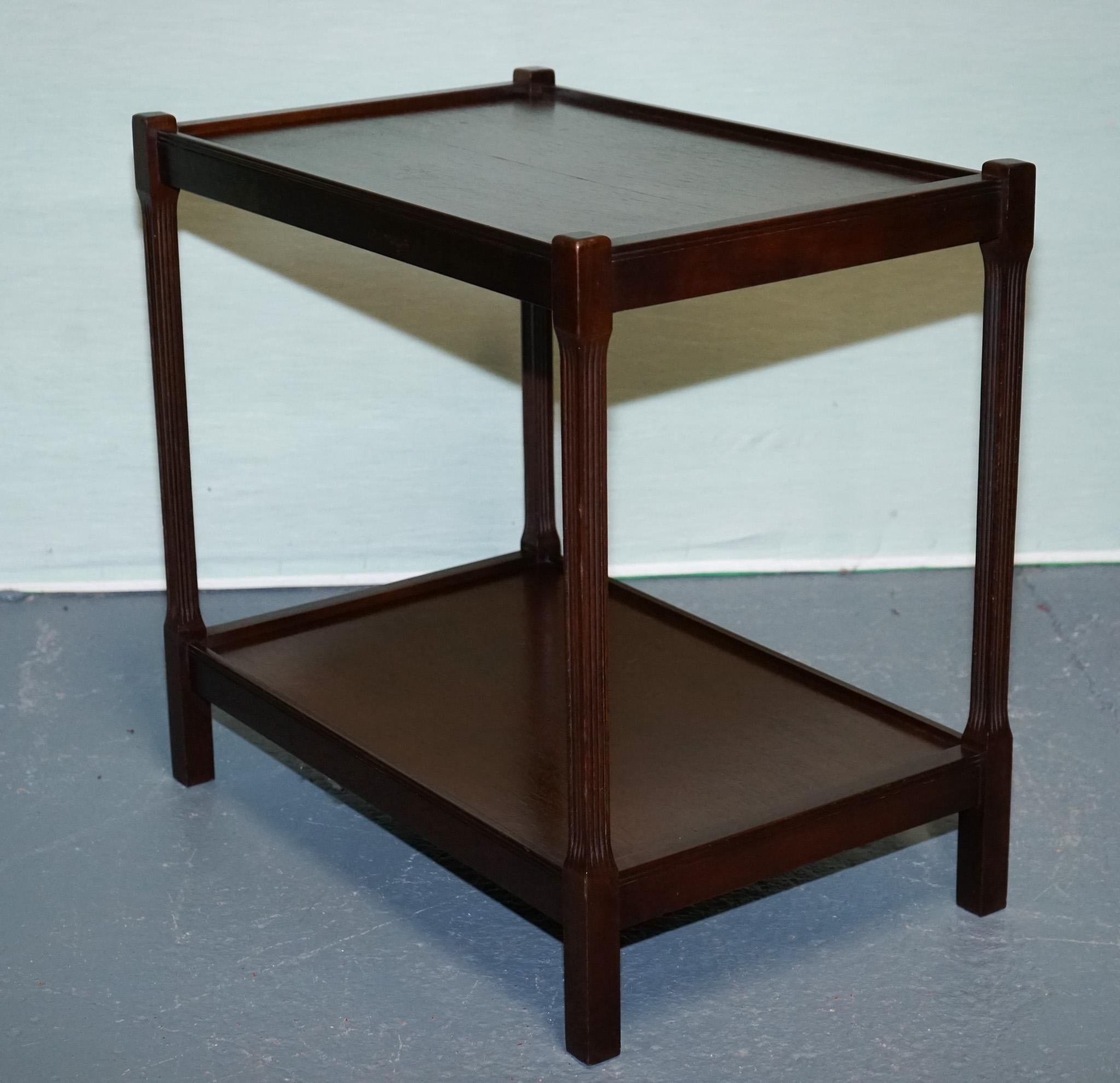 Hardwood VINTAGE MID CENTURY HARDWOOD TWO TIER SIDE TABLE OCASSiONAL TABLE For Sale