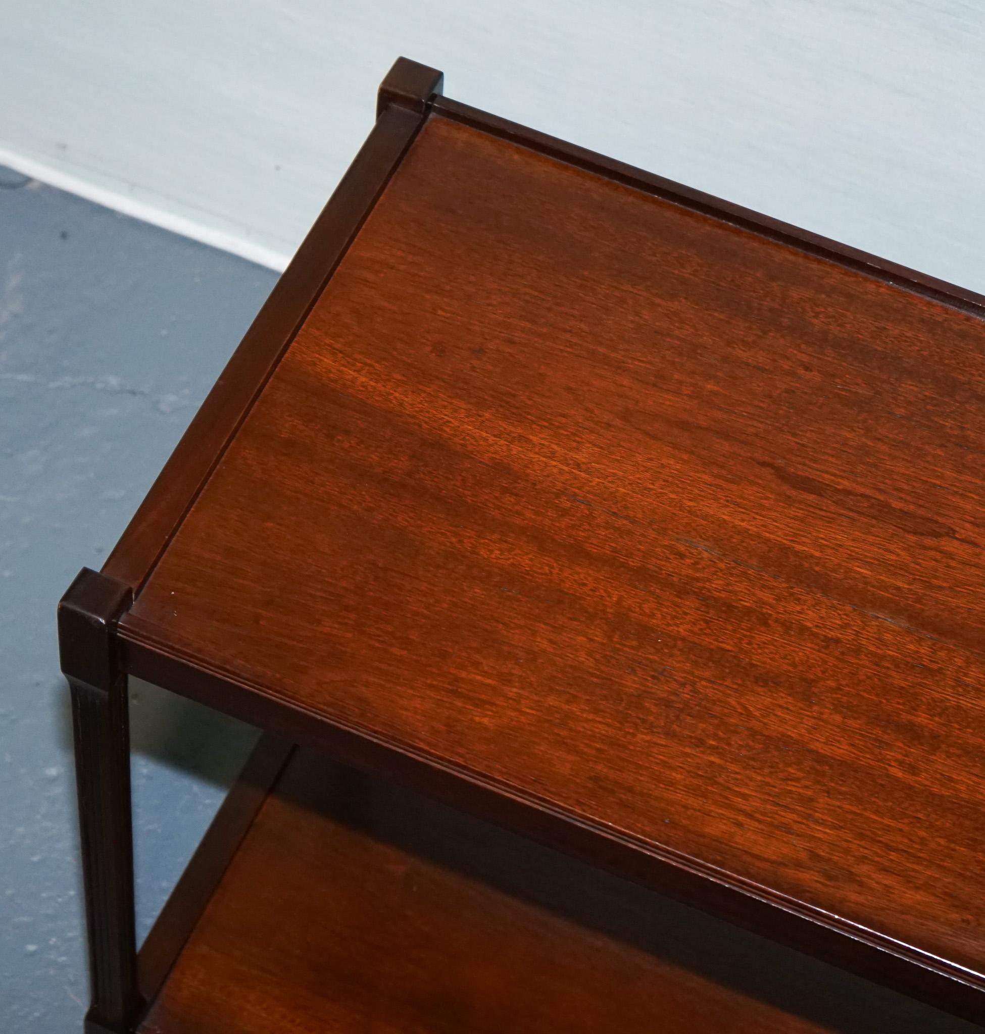VINTAGE MID CENTURY HARDWOOD TWO TIER SIDE TABLE OCASSiONAL TABLE For Sale 1