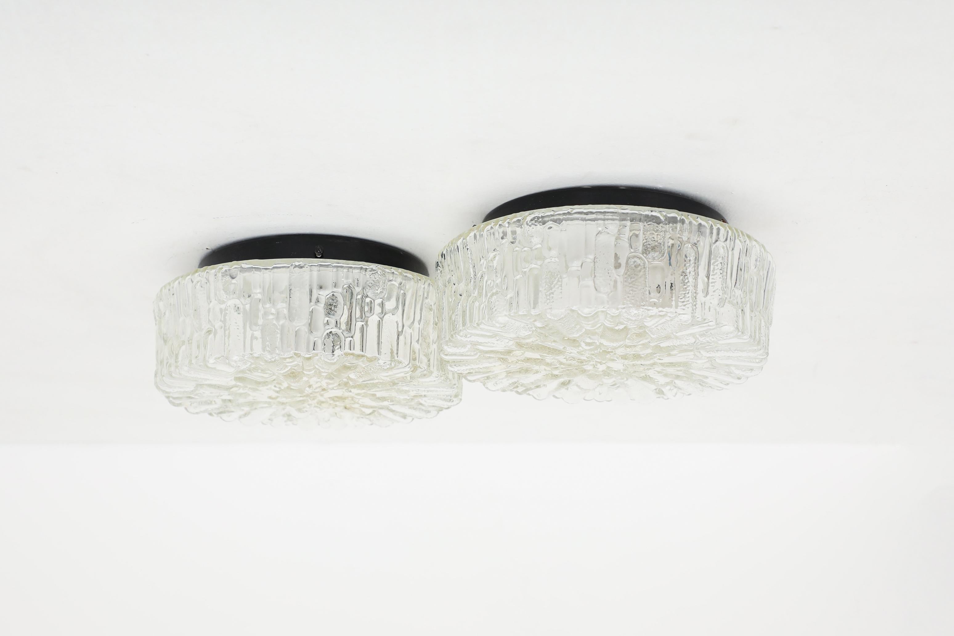 Mid-Century Modern Vintage, Mid-Century Helena Tynell style Molded Glass Wall or Ceiling Sconces For Sale