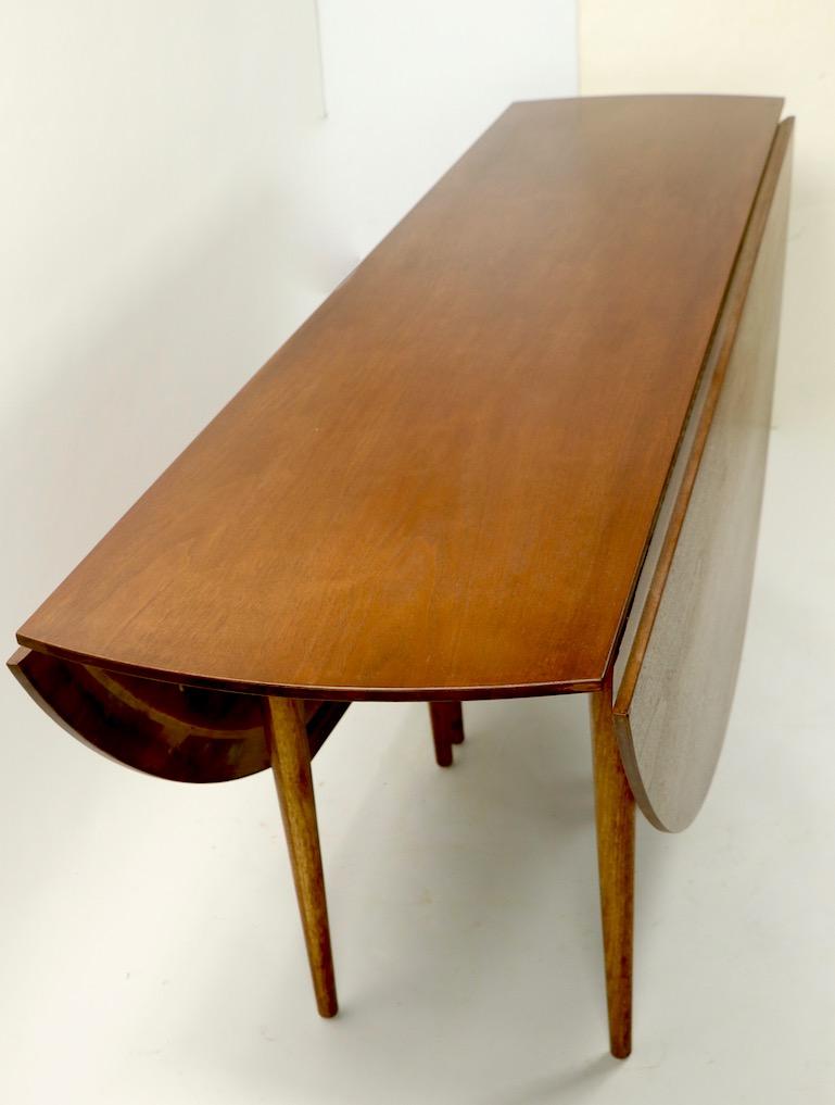 Vintage Mid Century Heritage Henredon Drop-Leaf Dining Table In Good Condition In New York, NY
