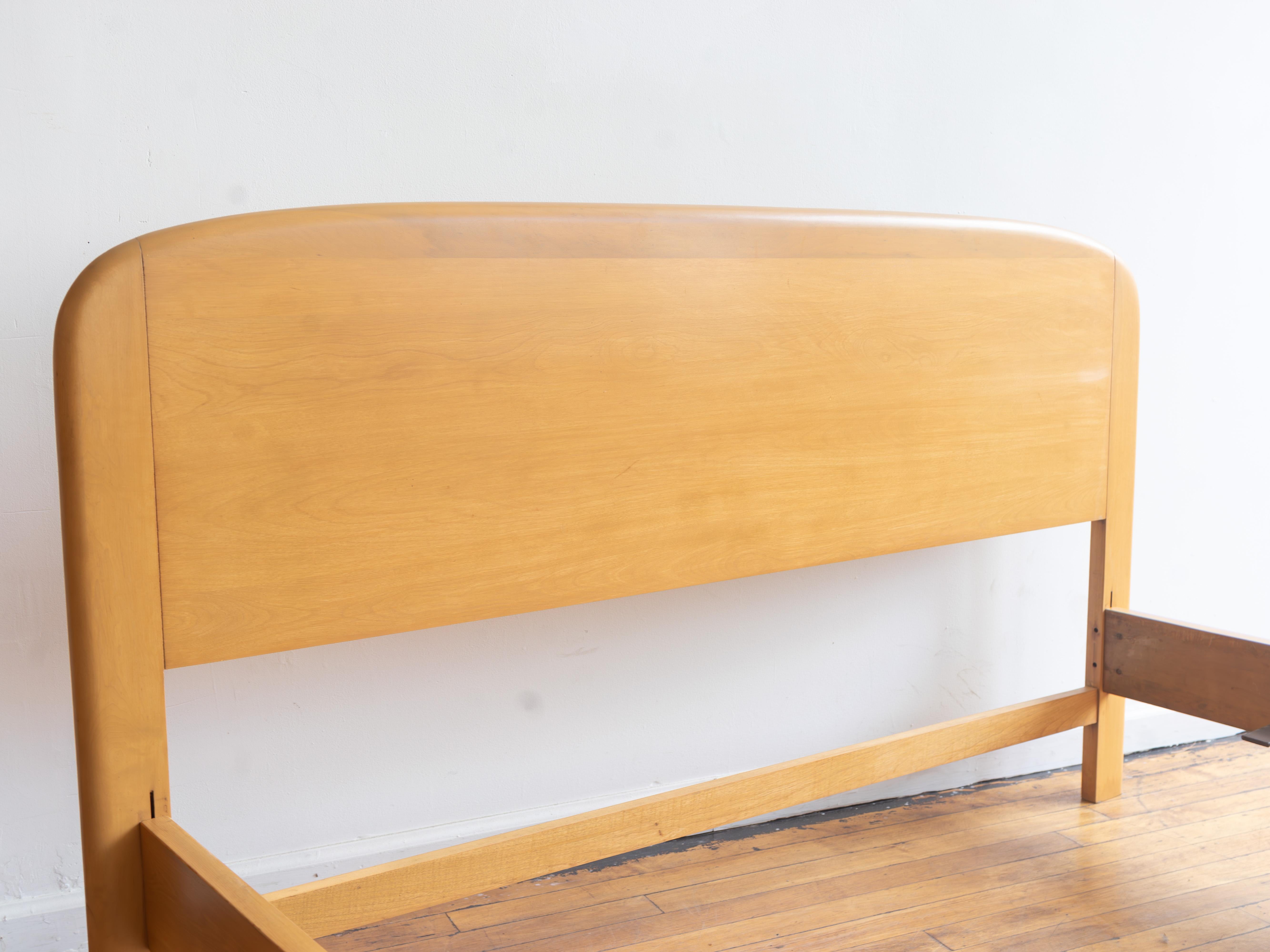 20th Century Vintage Mid Century Heywood Wakefield Full Bed Frame For Sale