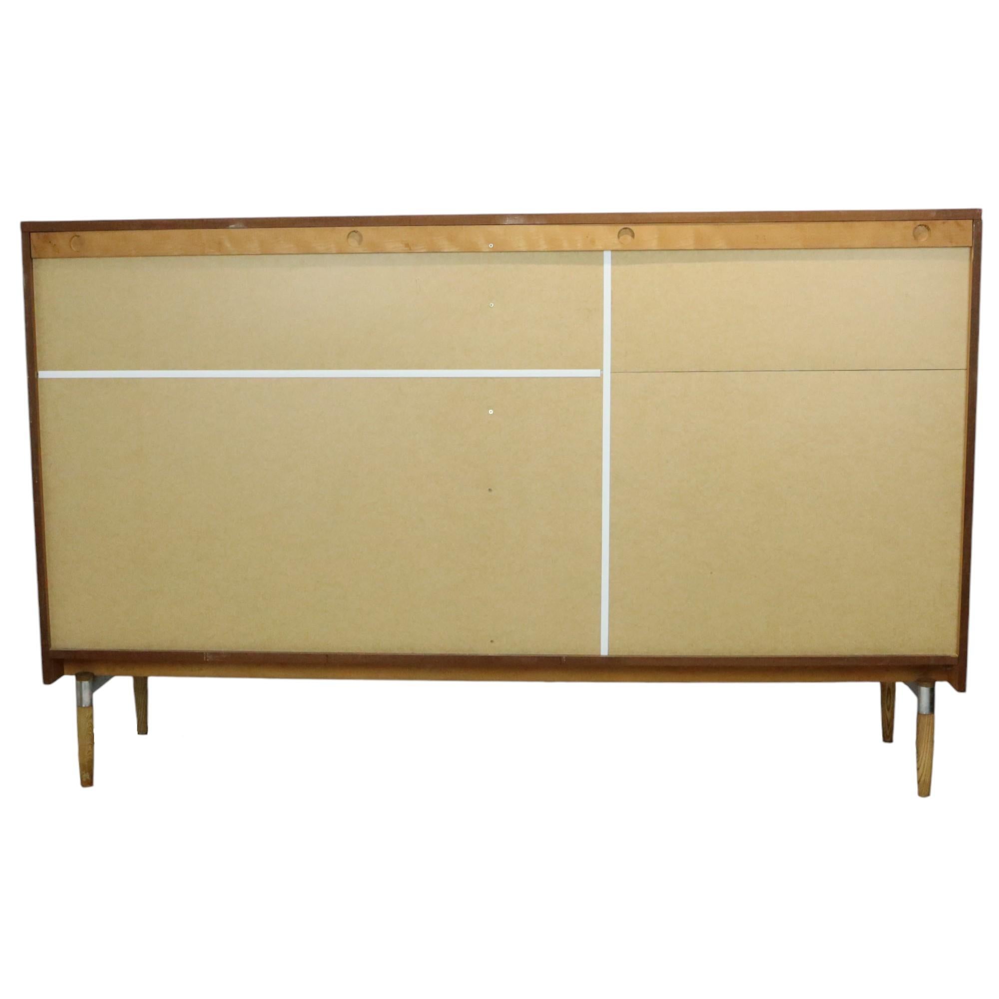 Vintage Mid Century Highboard Cabinet Drawer and Doors Teak Veneer 200cm For Sale 4