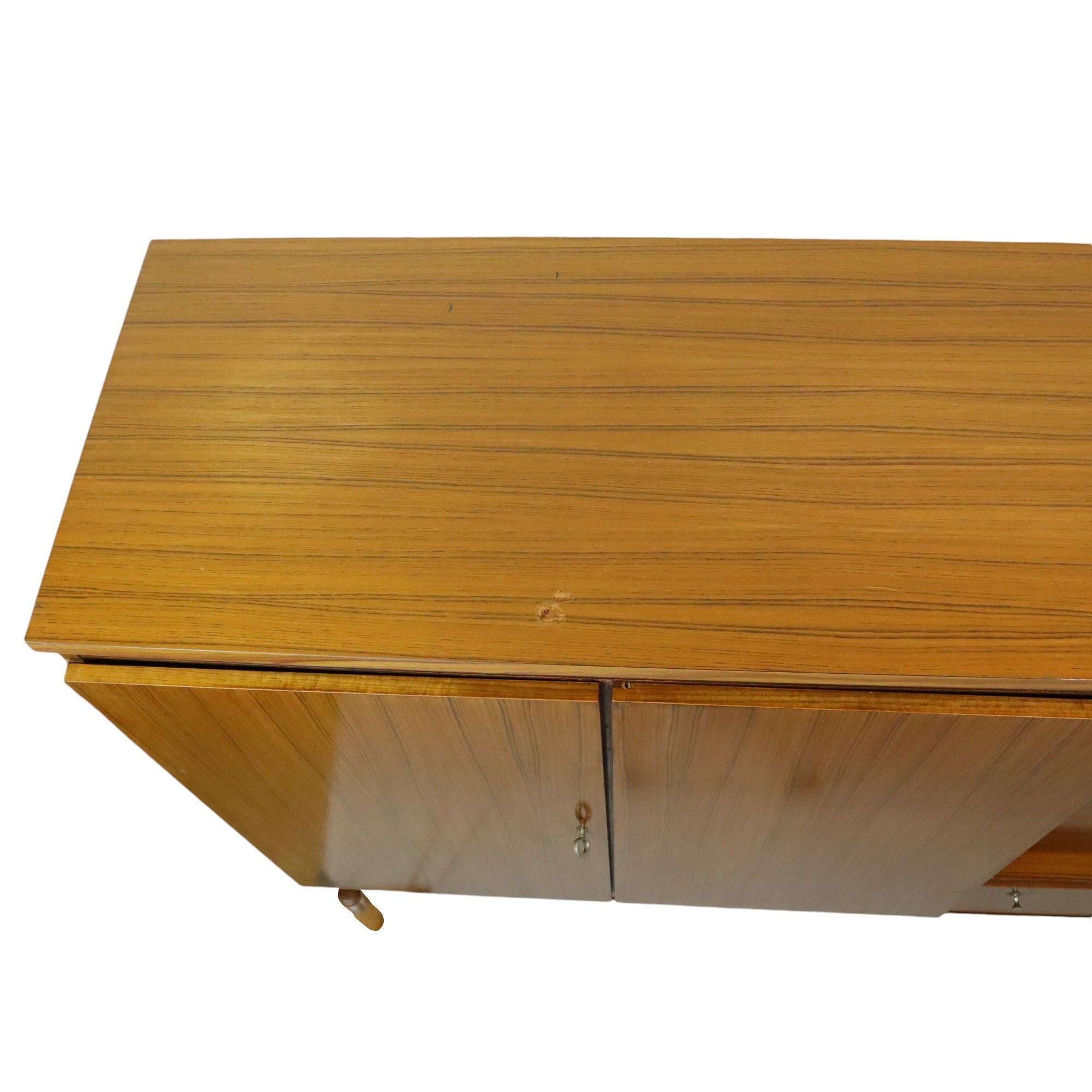 Vintage Mid Century Highboard Cabinet Drawer and Doors Teak Veneer 200cm For Sale 8