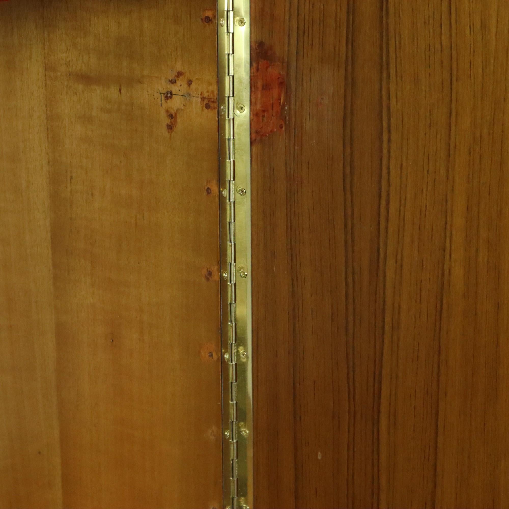 Vintage Mid Century Highboard Cabinet Drawer and Doors Teak Veneer 200cm In Good Condition For Sale In Poperinge, BE