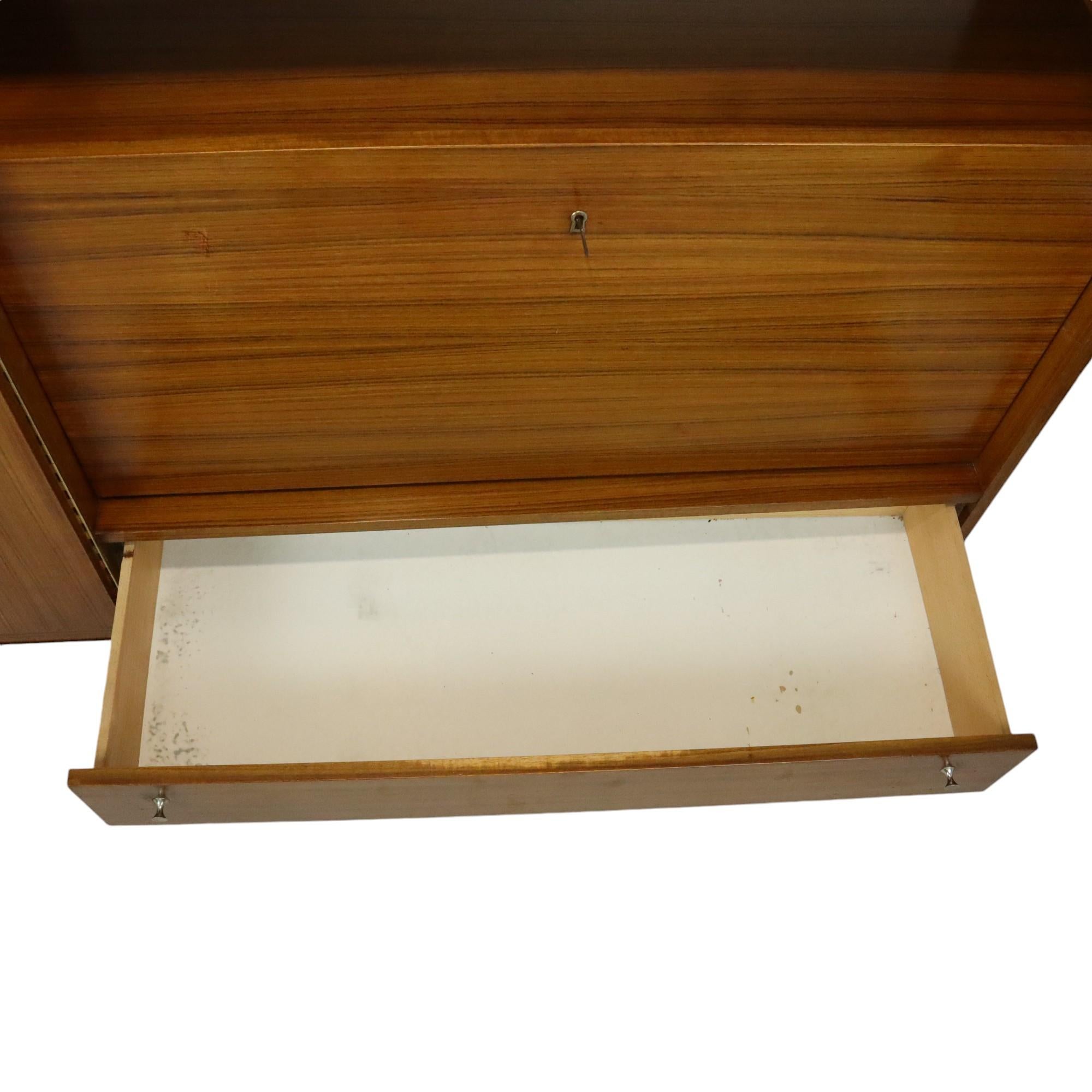 Vintage Mid Century Highboard Cabinet Drawer and Doors Teak Veneer 200cm For Sale 1
