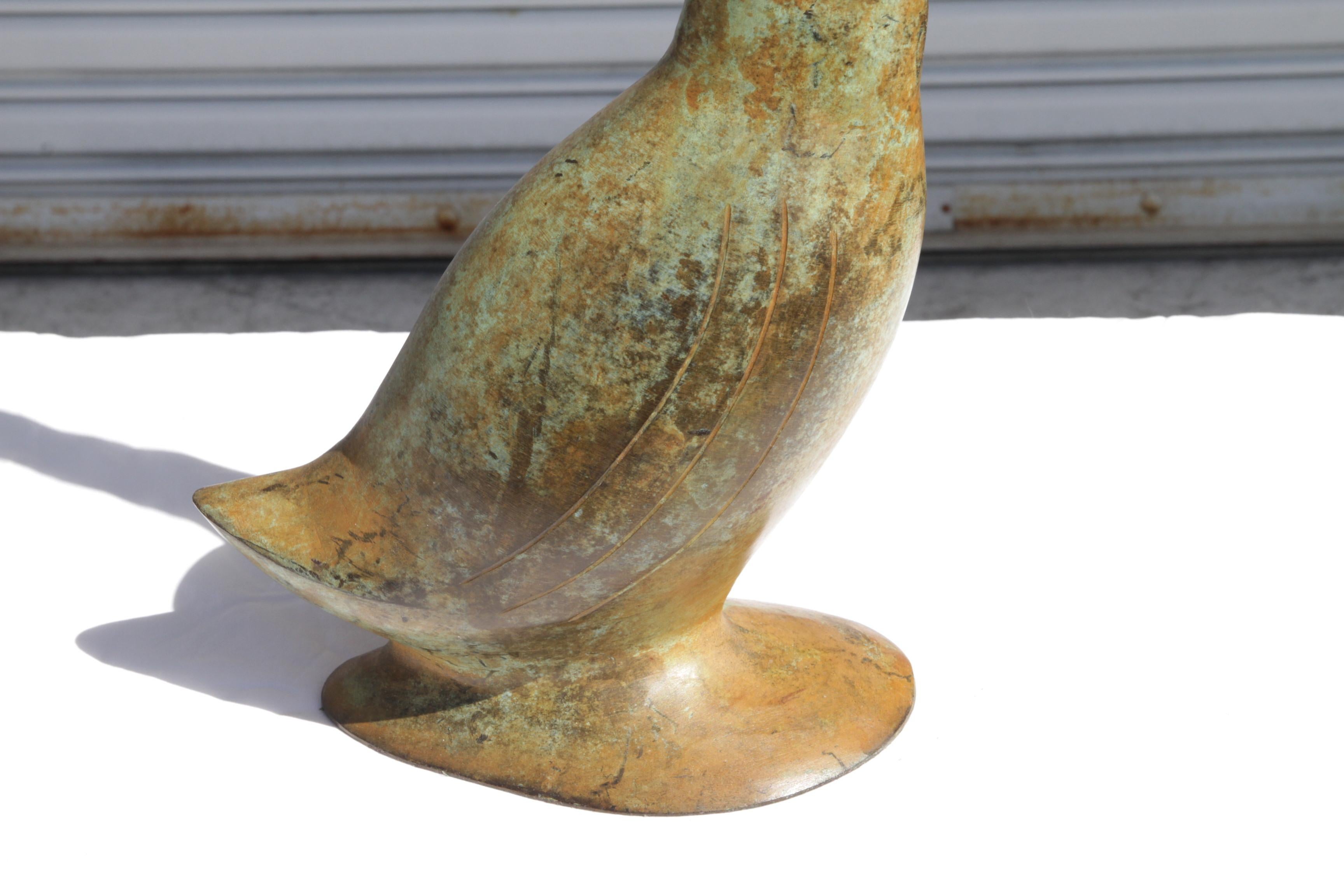 Scultura di cigno in bronzo in stile Hollywood Regency d'epoca in vendita 5